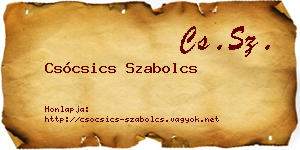 Csócsics Szabolcs névjegykártya