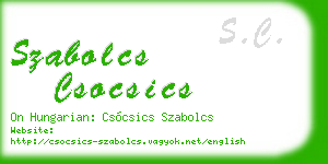 szabolcs csocsics business card